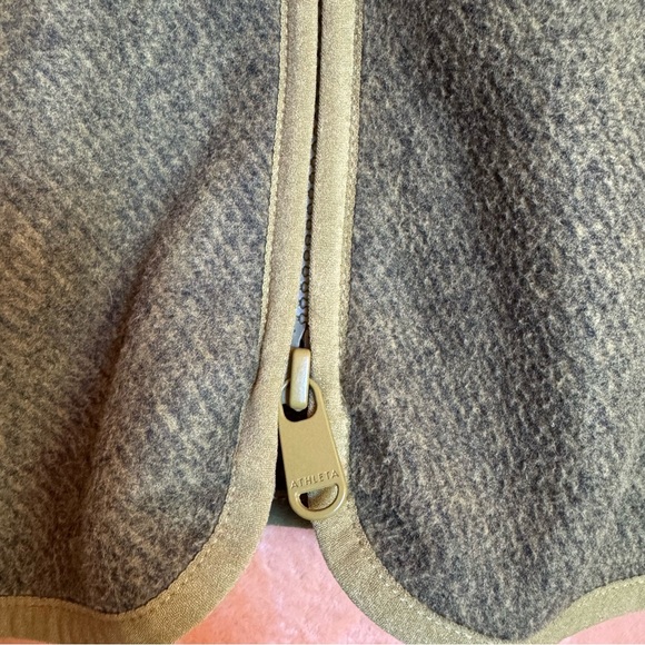 Athleta Stroll Fleece Full Zip Jacket Size Large Green - Picture 3 of 11